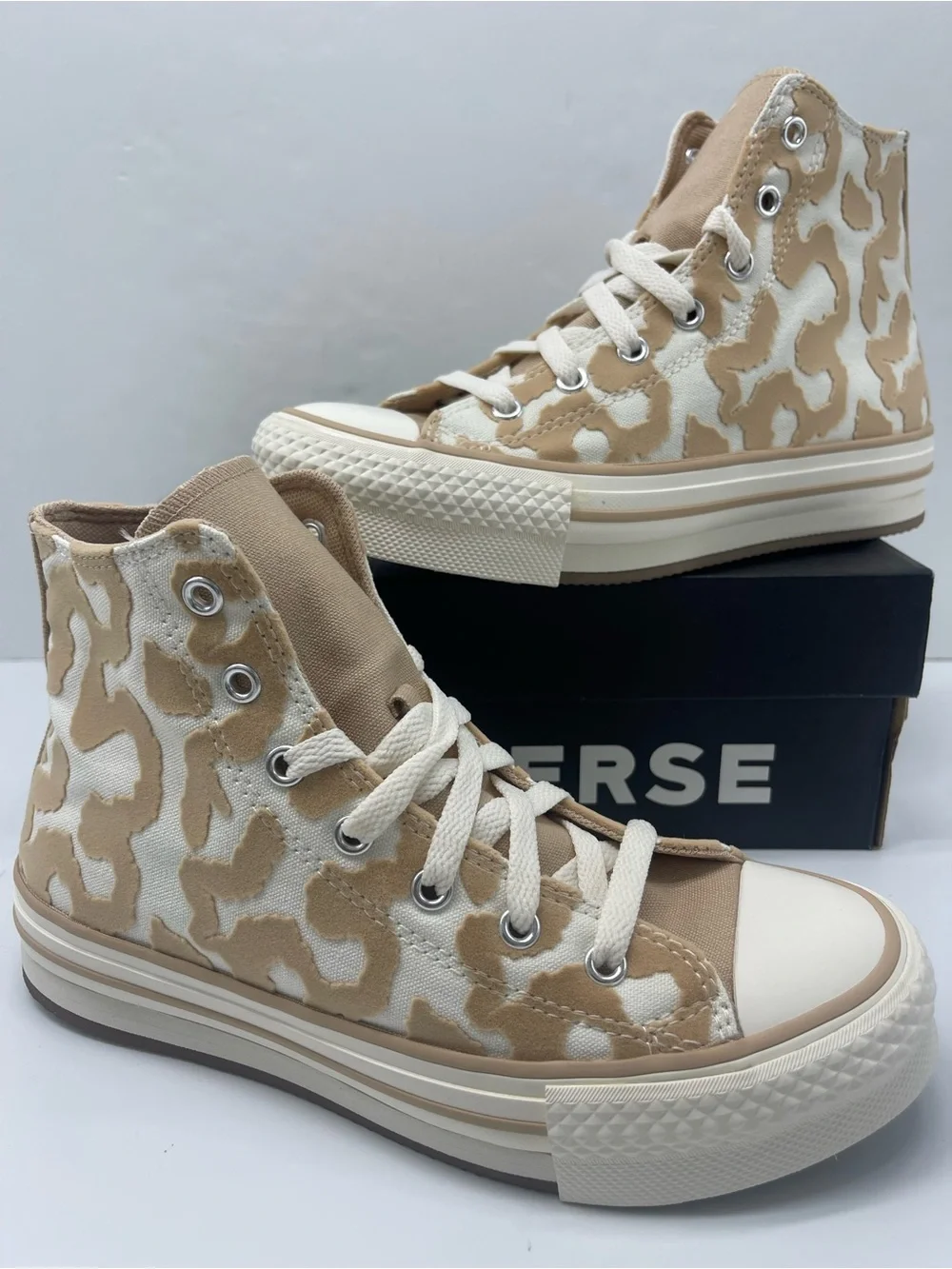 Converse WMNS CTAS EVA LIFT HI EGRET/WARM QUARRY/EGRET A11112C Platform Sneakers
